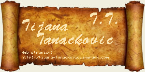 Tijana Tanacković vizit kartica